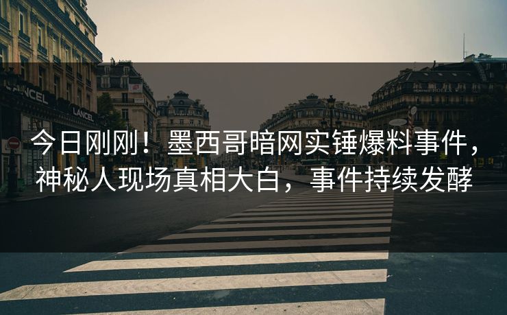 今日刚刚！墨西哥暗网实锤爆料事件，神秘人现场真相大白，事件持续发酵
