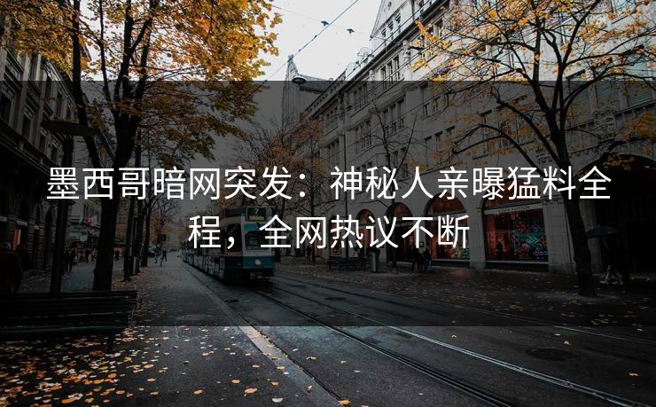 墨西哥暗网突发：神秘人亲曝猛料全程，全网热议不断