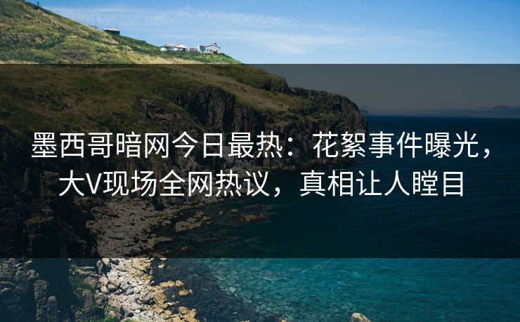 墨西哥暗网今日最热：花絮事件曝光，大V现场全网热议，真相让人瞠目