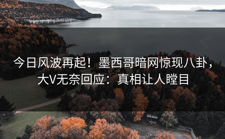 今日风波再起！墨西哥暗网惊现八卦，大V无奈回应：真相让人瞠目