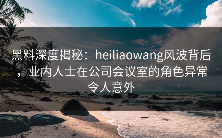 黑料深度揭秘：heiliaowang风波背后，业内人士在公司会议室的角色异常令人意外