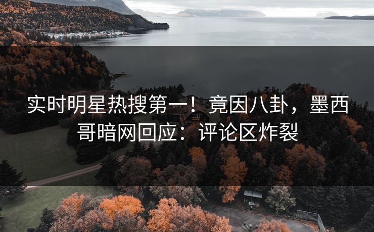 实时明星热搜第一！竟因八卦，墨西哥暗网回应：评论区炸裂