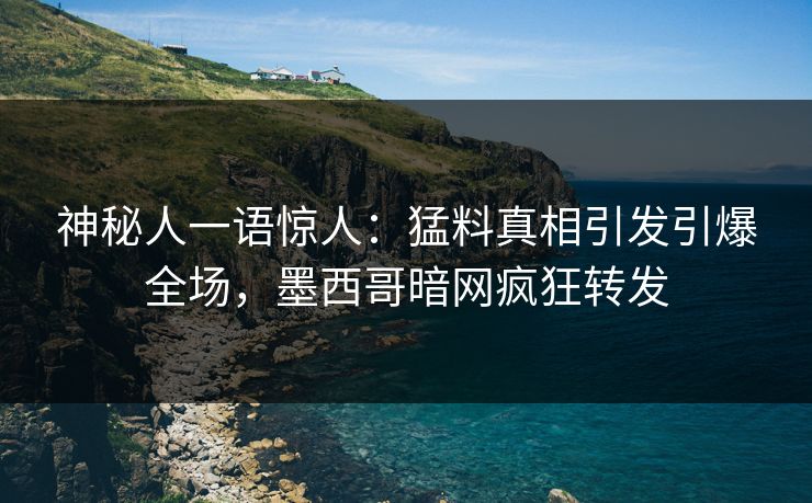神秘人一语惊人：猛料真相引发引爆全场，墨西哥暗网疯狂转发