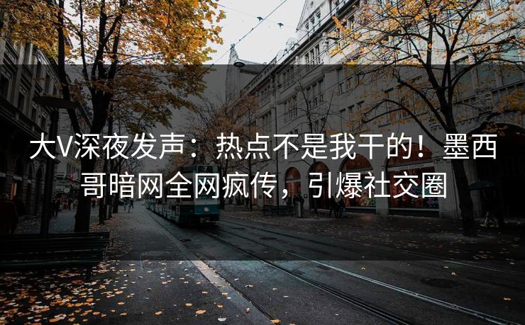大V深夜发声：热点不是我干的！墨西哥暗网全网疯传，引爆社交圈