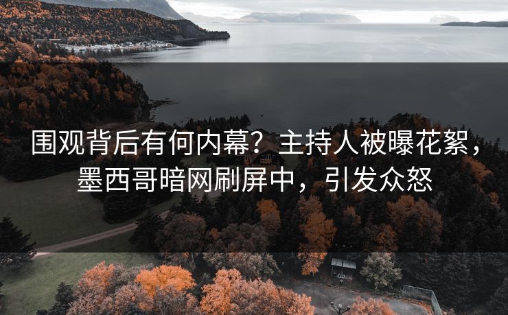 围观背后有何内幕？主持人被曝花絮，墨西哥暗网刷屏中，引发众怒